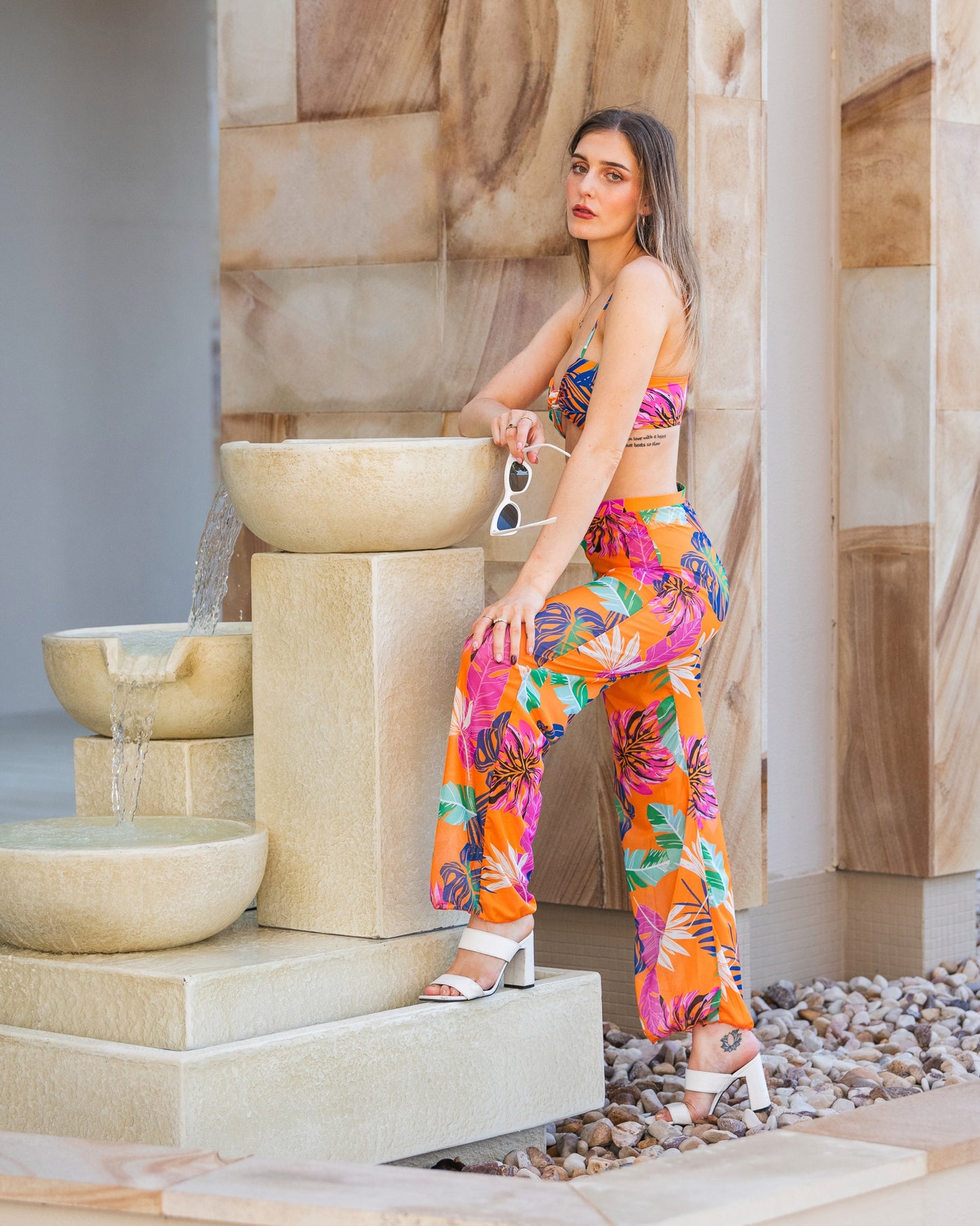 "Bree" Buckle Tube Top Split Swimsuit Suit - Soltans of Swim