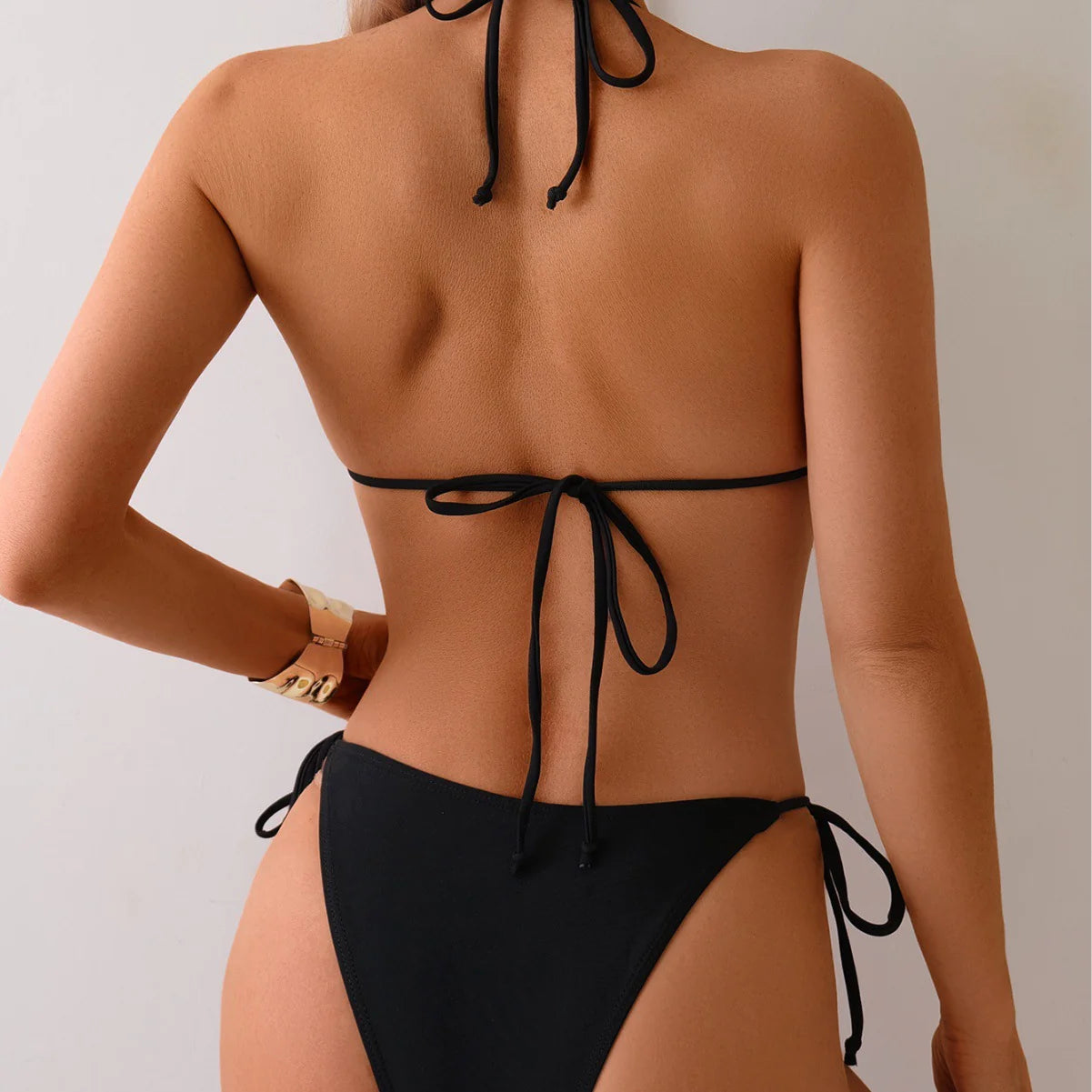 "Jewel" Metal Bead Split Bikini