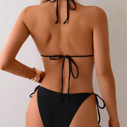 "Jewel" Metal Bead Split Bikini